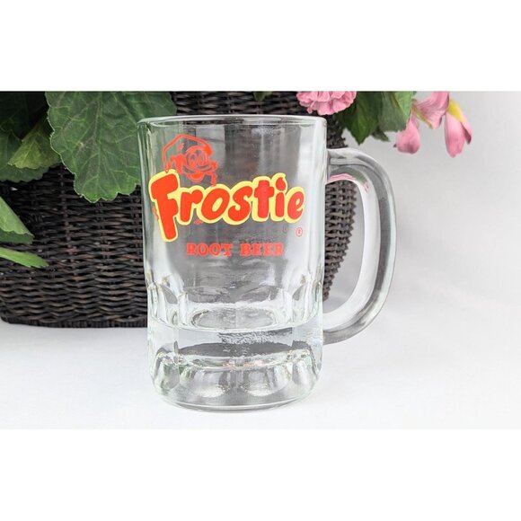 Vintage 1960s Frostie Root Beer Mug Hazel Atlas Pressed Glass 10oz Collectible - Picture 2 of 8
